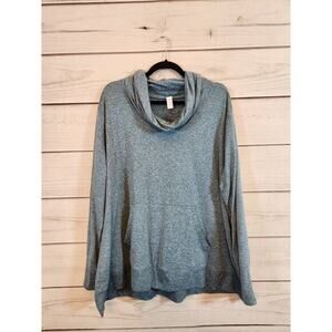 Balance Collection Women's Blue Gray Cowl Neck Super Soft‎ Pullover Sweater 1X